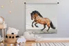 MuchoWow® Wandteppich Wandbehang Pferd - Tiere - Weiß - Produktbild-Vorschau 3