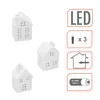 Casetta in ceramica a LED bianca 9 cm - Set di 3 - Anteprima dell’immagine prodotto 3