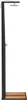 A black outdoor shower with a wooden base against a white background. Voir les images du produit