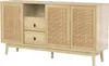 A light-colored wooden sideboard with rattan doors and drawers, shown against a white background. Anteprima dell’immagine prodotto