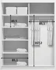 A11 Kleiderschrank mit 2 Schiebetür aus Glas und Spiegel - Produktbild-Vorschau 4