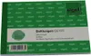 A product shot of a notepad of receipts on a green background with repeating brand logos. Anteprima dell’immagine prodotto