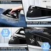 Collage of images showcasing features of a steam iron station. Produktbild-Vorschau