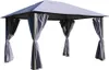4 Seitenteile für Pavillon Paris 3x4m Seitenwand Platingrau Produktbild-Vorschau 3
