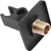 A close-up studio shot of a black and brass shower head fixture. Podgląd zdjęcia produktu