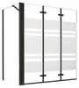 Duschspa 130x140cm Streifenglas Schwarz Badewanneaufsatz Produktbild-Vorschau 1