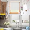 Collage of bathroom and kitchen scenes featuring roller blinds. Produktbild-Vorschau