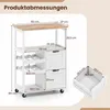 Kolesá na kuchynský vozík, kuchynský ostrovček s otvorenými Náhľad obrázku produktu 3