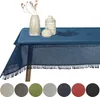 Gartentischdecke mit Fransen Navyblau Eckig 130x220cm Produktbild-Vorschau 1