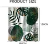 Abstrakter Duschvorhang 1 Stück, Grün Boho-Stil, Tropische Produktbild-Vorschau 2