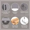 Collage of close-up images highlighting features of a gray cabinet. Anteprima dell’immagine prodotto