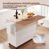 COSTWAY Küchenwagen, Servierwagen Holz mit Arbeitsplatte, 3 Produktbild-Vorschau 5