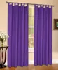 A pair of purple curtains hanging in front of a window. Produktbild-Vorschau