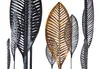 Several decorative metal leaf sculptures on a white background. Produktbild-Vorschau