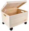 Creative Deco Houten Kist Op Wielen, 40 x 30 x 24 cm Productafbeelding-voorbeeld 1