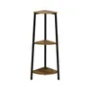 Eckregal 3 Ebenen 23x23x76 cm Nachbildung Mangoholz Optik Produktbild-Vorschau 4