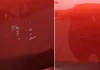 A split image showing two close-ups of a red surface, likely a car's paint, with one side showing scratches and the other showing bubbling. Náhled obrázku produktu