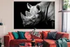 MuchoWow® Poster Tiere - Nashorn - Schwarz - Weiß - Porträt Produktbild-Vorschau 2