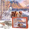 CASTORLAND Puzzle 500el. Winter Melt - Koně zimní krajina Náhled obrázku produktu 5