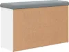 Panca per scarpe bianca 82x32x50 cm in materiale ligneo Anteprima dell’immagine prodotto 5