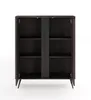 Hochkommode B  Veris 2d 113cm Eiche Dunin + Schwarz Produktbild-Vorschau 4