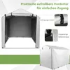 A diagram showing a portable garage tent with close-ups of its features. Podgląd zdjęcia produktu