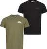 Pánské tričko regular fit double pack BLAIRMORE Black/Olive Náhled obrázku produktu 2