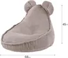A beige corduroy bean bag chair for children, shaped like a bear's head, with dimensions indicated. Anteprima dell’immagine prodotto