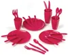 LS-LebenStil Camping Geschirr Picknick-Set 31-teilig Rot Produktbild-Vorschau 3