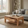Couchtisch Kernbuche Massivholz 110x70 cm mit 2 Schubladen Produktbild-Vorschau 4