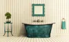 A vintage-style bathroom with a copper-colored bathtub. Podgląd zdjęcia produktu