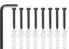 A set of screws, wall plugs, and an Allen key on a white background. Náhled obrázku produktu