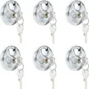 vidaXL Serrature a disco con chiavi, 6 pezzi, argento, 7 x Anteprima dell’immagine prodotto 1