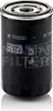 A black oil filter with white text and diagrams on a white background. Podgląd zdjęcia produktu