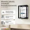 K-Möbel Gablota wisząca czarna (80x60x25 cm) z 2 półkami Podgląd zdjęcia produktu 2