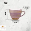 Wilmax Tasse mit Untertasse 300 ml 6er-Set Lavendel aus Produktbild-Vorschau 3