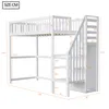 A diagram of a white bunk bed with dimensions indicated by orange lines and numbers. Náhľad obrázku produktu