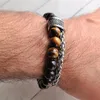 Herren Armband mit Tigerauge & Obsidian – Naturstein Produktbild-Vorschau 6