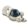 A plush toy otter with a glowing orb on its belly, lying on a white background. Produktbild-Vorschau