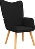 vidaXL Relaxsessel mit Hocker Schwarz Stoff Produktbild-Vorschau 5