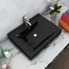 vidaXL Lavabo in Vetroceramica rettangolare nero con foro Anteprima dell’immagine prodotto 12