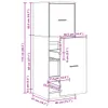Diagram showing dimensions of a cabinet. Produktbild-Vorschau