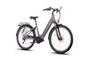A studio shot of a gray electric bicycle against a white background. Produktbild-Vorschau