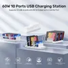 Unitek UNITEK CHARGING STATION 10X USB 2.4A 60W WHITE Náhľad obrázku produktu 6