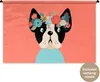 MuchoWow® Wandteppich Wandbehang Hund - Blumen - Krone Produktbild-Vorschau 1