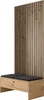 A wooden bench with a slatted back panel and coat hooks, against a white background. Náhled obrázku produktu