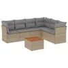Modulares Garten-Sofaset, 7-teilig, aus beigem Poly Rattan Produktbild-Vorschau 1
