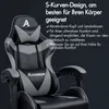 Fotel do gier z masażem ALFORDSON, odchylany o 150°, Podgląd zdjęcia produktu 3
