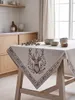 Clayre & Eef Ubrus 100x100 cm Béžový bavlněný Jelen Náhled obrázku produktu 4