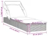 vidaXL Lehátko se skládací střechou černé 213x63x97 cm Poly Náhled obrázku produktu 8